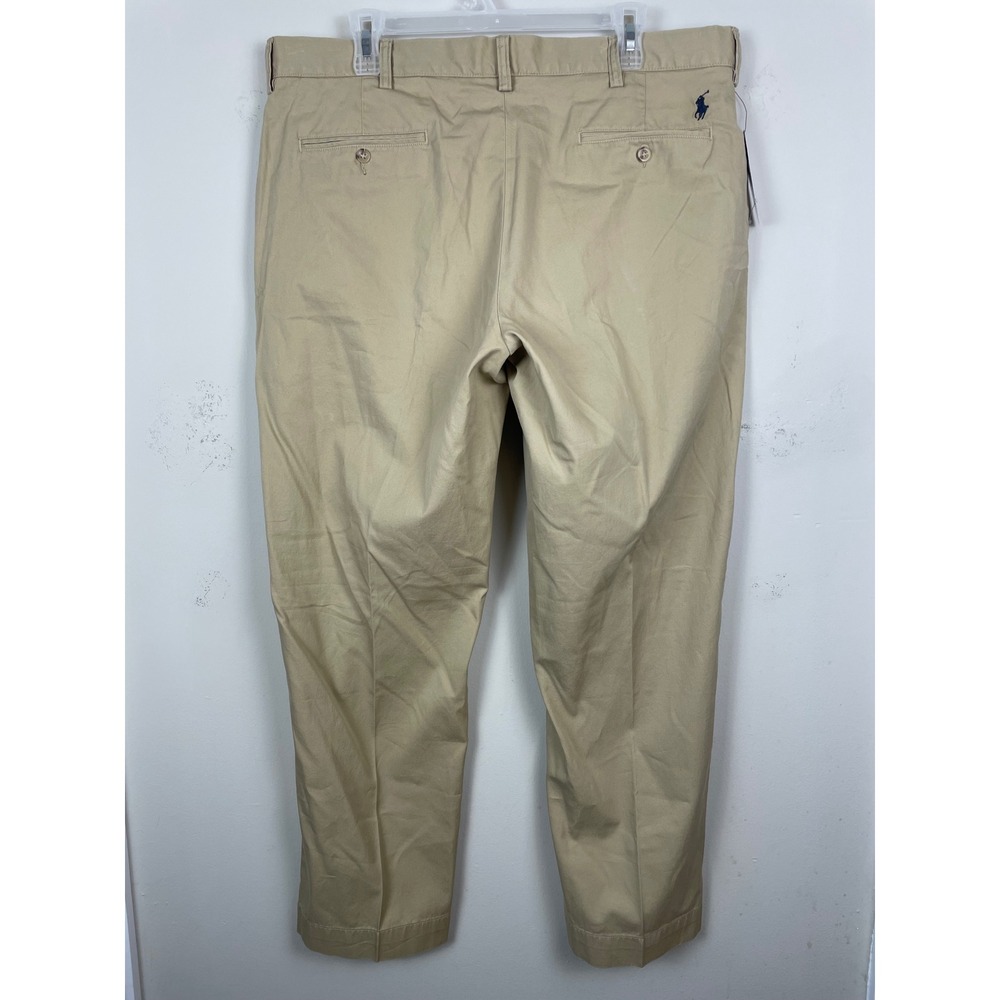 NEW Polo Ralph Lauren Preston Pants Mens 38x30 Khaki Tan Chino Straight Leg Pony - Picture 3 of 9